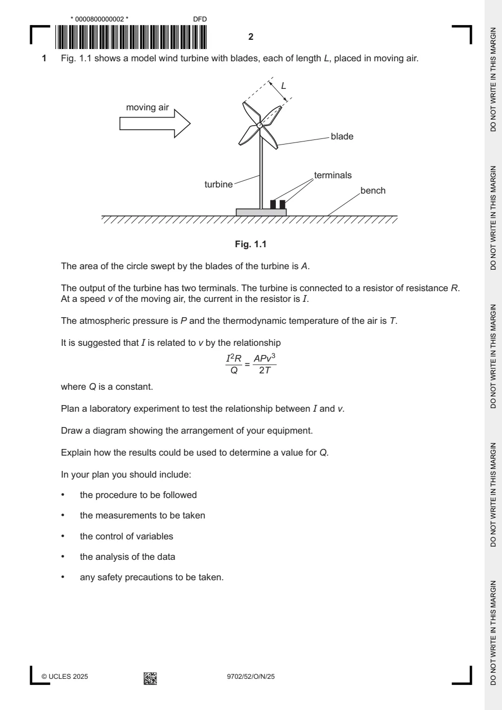 9702 / 52 question 1, page 1 of 3
